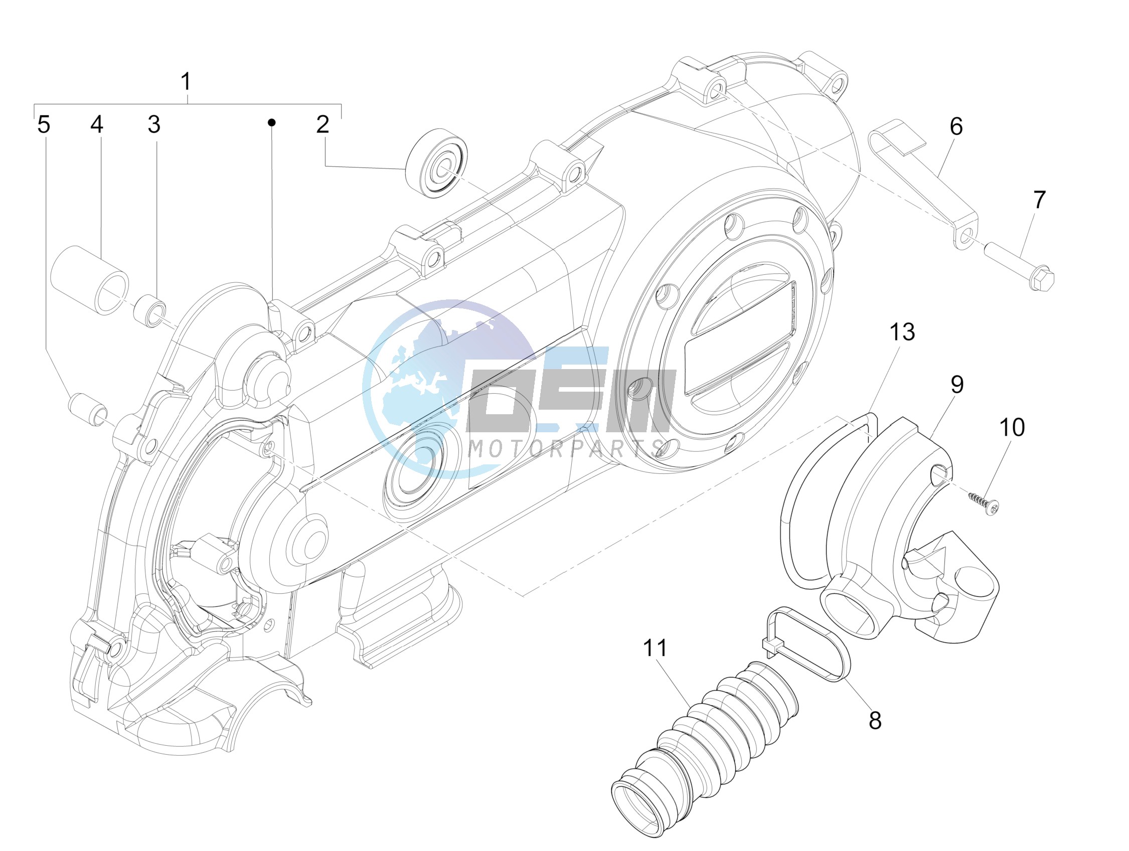 Crankcase cover and cooling