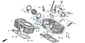 VT600CD drawing CYLINDER/CYLINDER HEAD (REAR)