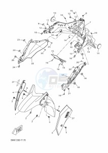 CZD300D-A XMAX 300 TECH MAX (BMK2) drawing FENDER