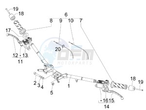 Beverly 400 ie Tourer e3 drawing Handlebars - Master cilinder