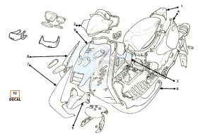 Ark AC 45 Blue-White-Matt Black 50 drawing Colored parts