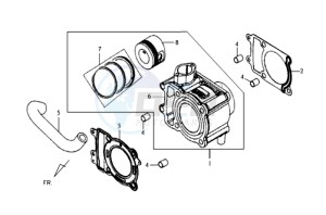 JOYRIDE 125 drawing CYLINDER MET PISTON / CYLINDER GASKETS TOP AND BOTTOM