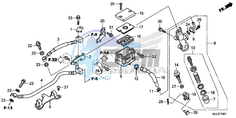 REAR BRAKE MASTER CYLINDER (NC700XD/ 750XA/ 750XD)