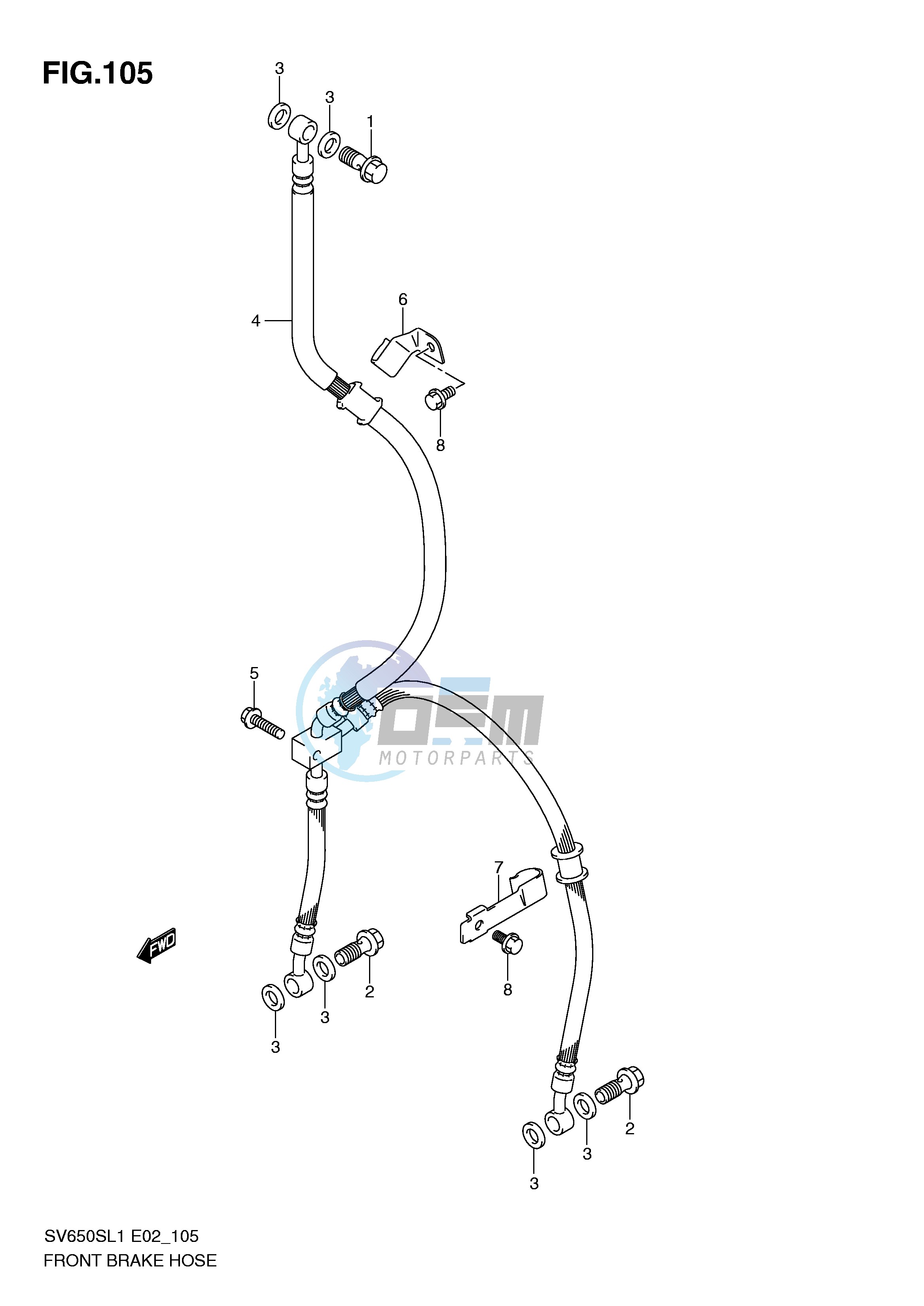 FRONT BRAKE HOSE (SV650SUL1 E24)