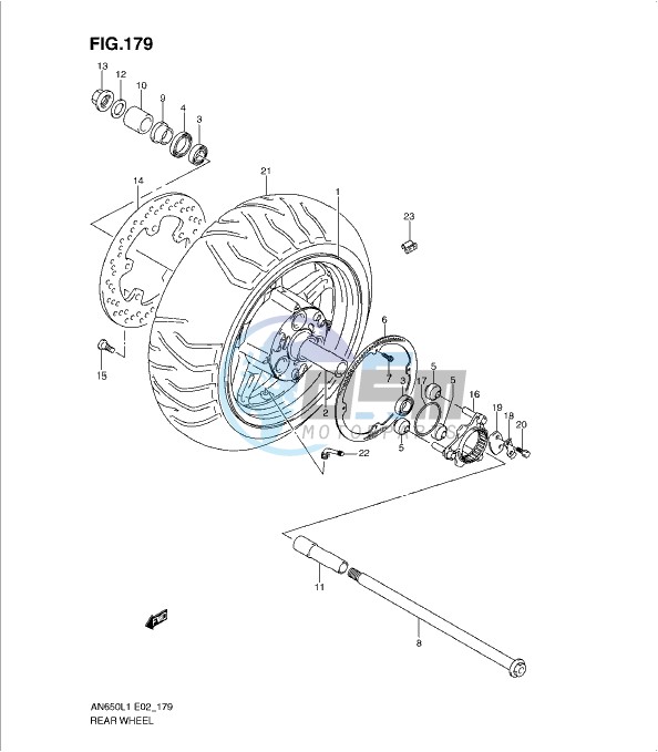 REAR WHEEL (AN650AL1 E2)