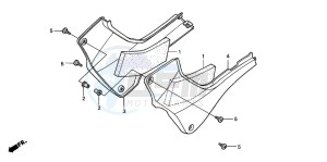 CB600F2 HORNET S drawing SIDE COVER (CB600F2/F22)