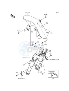 NINJA 250SL ABS BX250BGF XX (EU ME A(FRICA) drawing Front Fender(s)