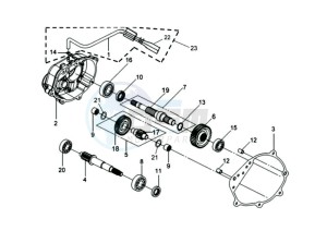 GTS 250 EURO 3 drawing CRANKCASE - DRIVE SHAFT