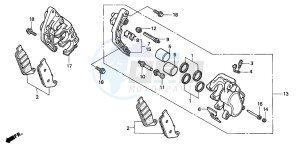 GL1500C F6C drawing FRONT BRAKE CALIPER