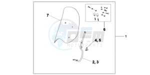 SH300A9 UK - (E / ABS MKH) drawing WINDSHIELD WITHOUT KNUCKLE VISOR