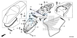 SH125SE SH125S UK - (E) drawing SEAT/LUGGAGE BOX