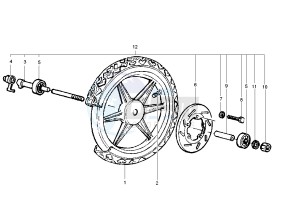 LIBERTY 4T 50 drawing Front wheel