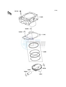 KX450F KX450EBF EU drawing Cylinder/Piston(s)