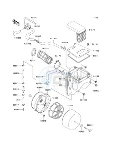 KLX 250 H [KLX250S] (H6F-H7F) H7F drawing AIR CLEANER