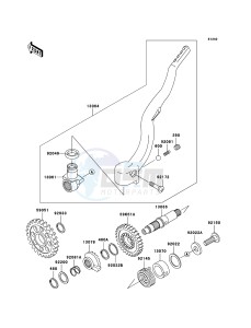 KX250 KX250R8F EU drawing Kickstarter Mechanism