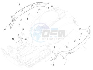 GTS 150 SUPER 4T 3V IE ABS E4 (EMEA) drawing Side cover - Spoiler