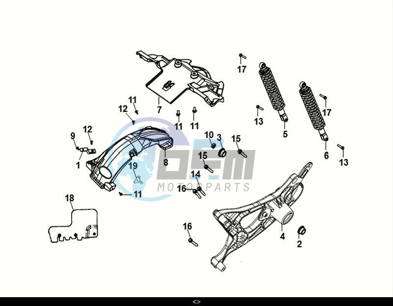 RR. CUSHION - RR. FORK - RR. MUDGUARD