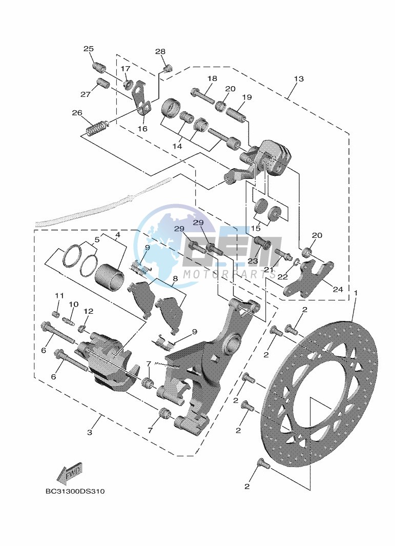 REAR BRAKE CALIPER