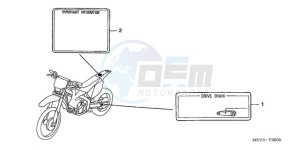 CRF450X9 U drawing CAUTION LABEL