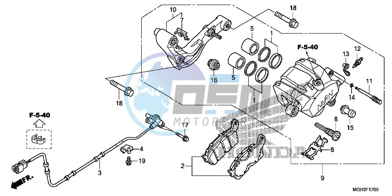 REAR BRAKE CALIPER