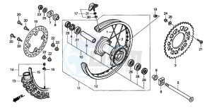 CR250R drawing REAR WHEEL