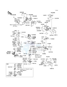 KRF 750 J [TERYX 750 FI 4X4 LE] (J9FA) J9FA drawing FRAME FITTINGS-- REAR- -