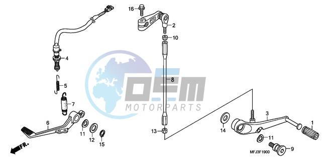 BRAKE PEDAL/CHANGE PEDAL