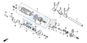 VFR750F drawing GEARSHIFT DRUM