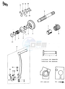 KX 250 (A) drawing KICKSTARTER MECHANISM -- 74-76- -