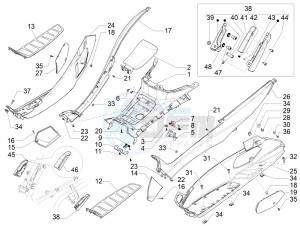 MP3 500 MAXI SPORT ABS (NAFTA) drawing Central cover - Footrests