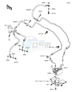 Z1000SX_ABS ZX1000MGF FR GB XX (EU ME A(FRICA) drawing Brake Piping