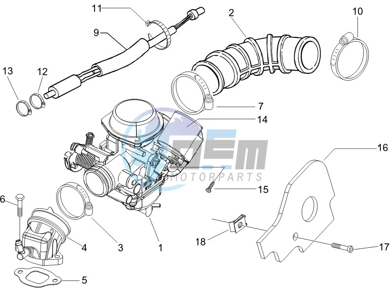 Carburettor assembly - Union pipe