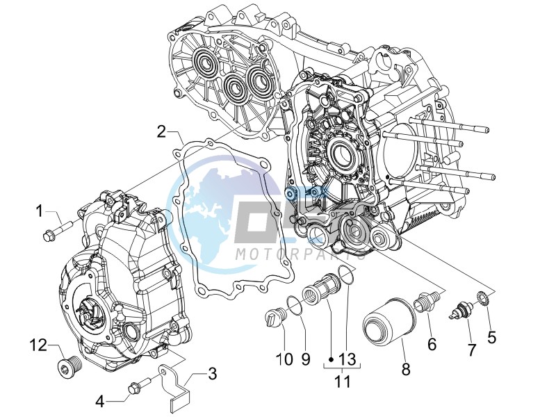 Flywheel magneto cover - Oil filter