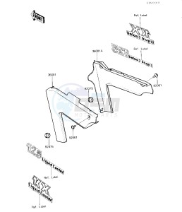 KX 125 B [KX125] (B1-B2) [KX125] drawing SIDE COVERS