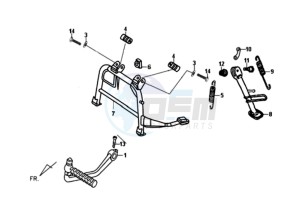 FIDDLE II 50 drawing CENTRAL STAND - SIDE STAND - KICKSTARTER PEDAL