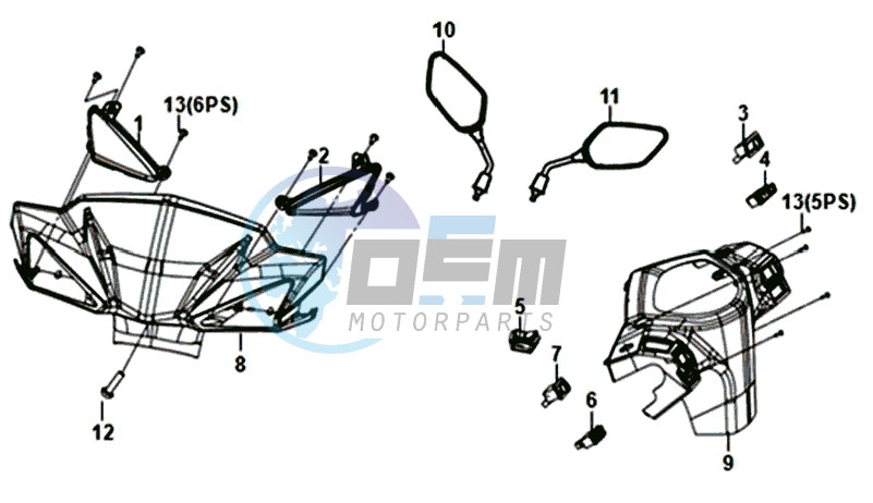 HEADLIGHT COVER / MIRRORS /  SWITCHES