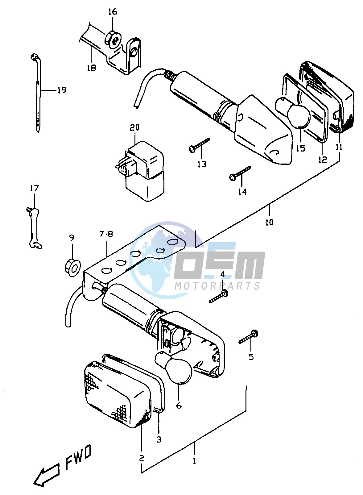 TURN SIGNAL LAMP (MODEL W X, E24)