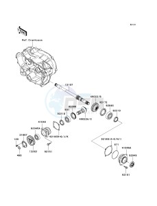 KVF 360 A [PRAIRIE 360 4X4] (A6F-A9F) A7F drawing FRONT BEVEL GEAR