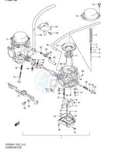 GS500 (E2) drawing CARBURETOR (GS500K1 K2 UK1 UK2 P37)