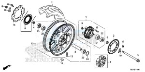 CBR500RAF CBR500R UK - (E) drawing REAR WHEEL