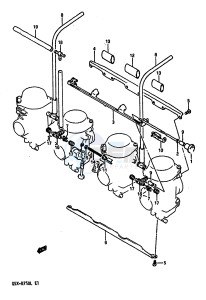 GSX-R750 (J-K-L) drawing CARBURETOR FITTINGS (MODEL J K)