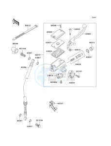 EX 250 F [NINJA 250R] (F15-F19) [NINJA 250R] drawing FRONT MASTER CYLINDER-- F15 - F18- -