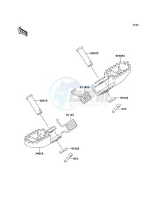 KX65 KX65AEF EU drawing Footrests