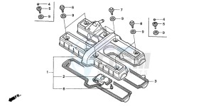 CB750F2 SEVEN FIFTY drawing CYLINDER HEAD COVER