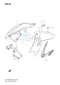 DR-Z125 (E28-E33) drawing FUEL TANK COVER (MODEL K8)