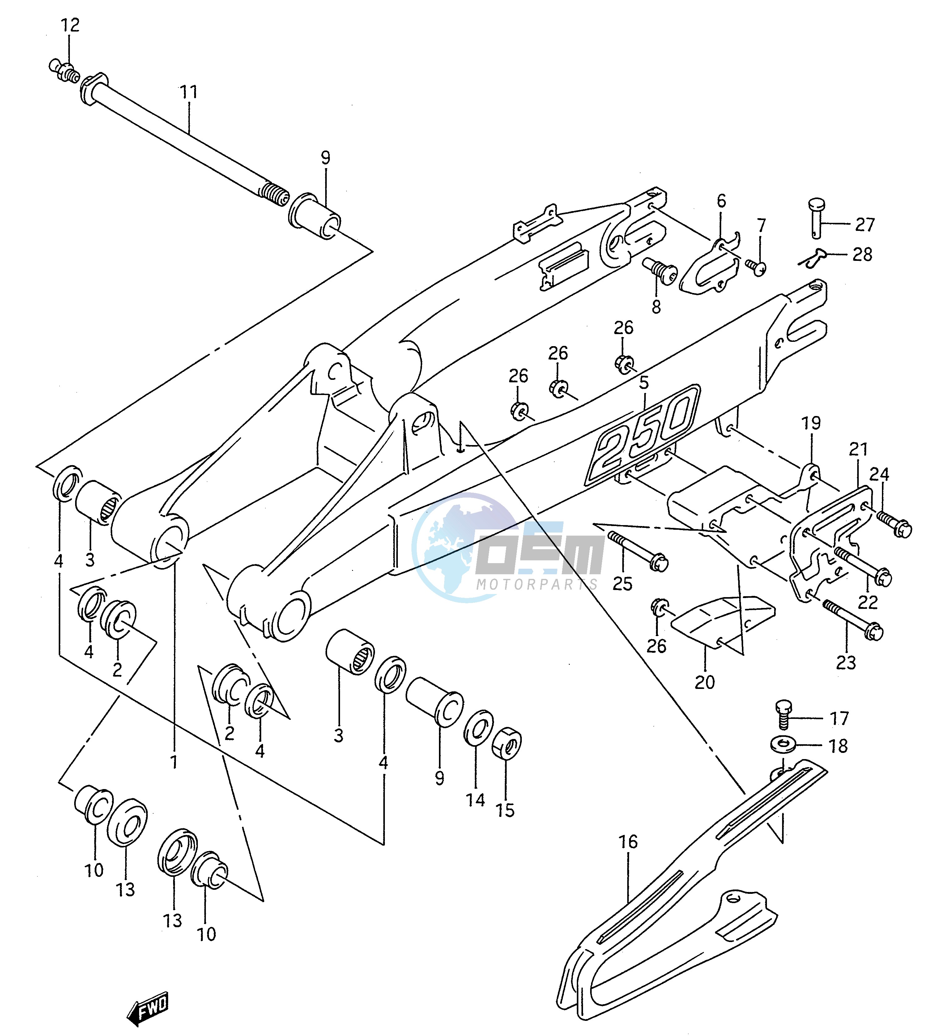 REAR SWINGING ARM (MODEL M N)