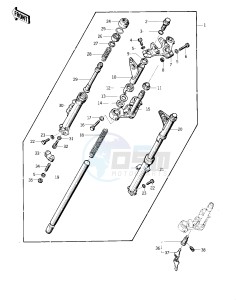 KZ 400 D (D) drawing FRONT FORK -- 74 -75 KZ400_KZ400D- -