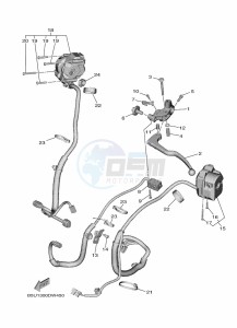 TRACER 9 MTT890 (B5U9) drawing HANDLE SWITCH & LEVER