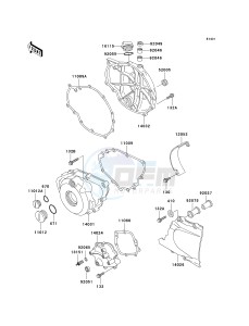 EX 500 D [NINJA 500R] (D6-D9) [NINJA 500R] drawing ENGINE COVER-- S- -