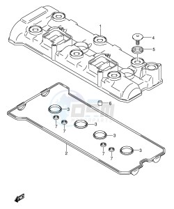 GSX-R750 (E2) drawing CYLINDER HEAD COVER